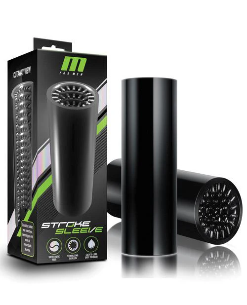 Blush M for Men Stroke Sleeve Reversible Stroker Black - Image 7