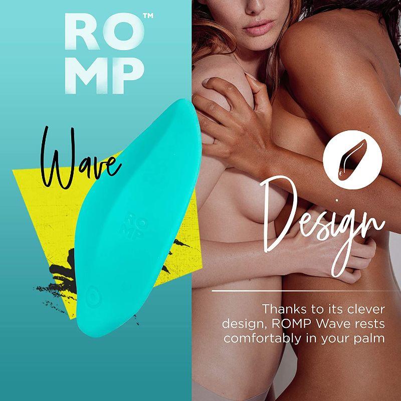 ROMP Wave Rechargeable Silicone Lay-On Vibrator Mint - Image 4