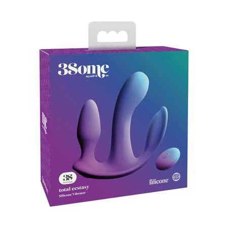 Pipedream 3Some Total Ecstasy Triple Stimulation Silicone Vibrator Purple - Image 12